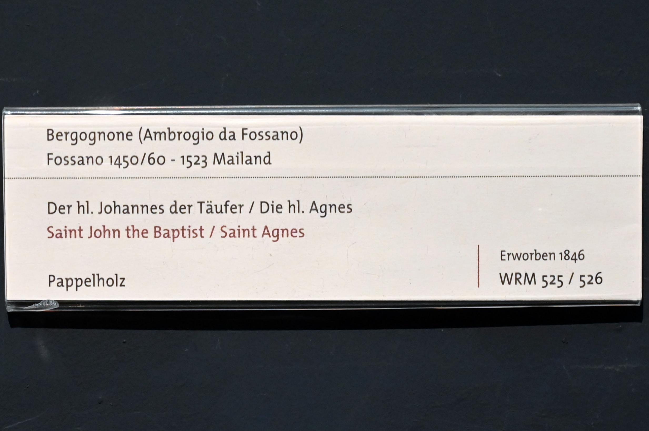 Ambrogio da Fossano (Bergognone) (1490–1516), Der hl. Johannes der Täufer, Köln, Wallraf-Richartz-Museum, Mittelalter - Saal 1, Undatiert, Bild 2/2