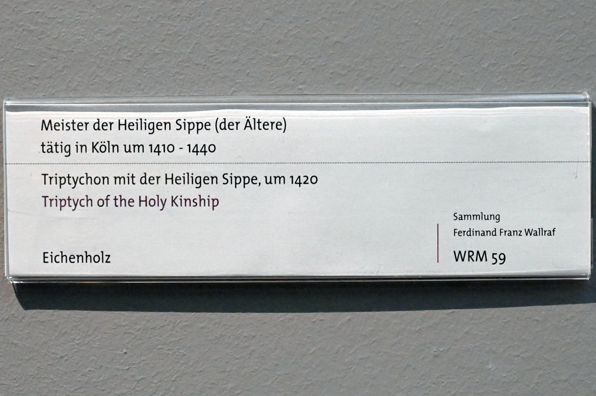 Meister der heiligen Sippe (1420–1500), Triptychon mit der Heiligen Sippe, Köln, Wallraf-Richartz-Museum, Mittelalter - Saal 2, um 1420, Bild 2/2