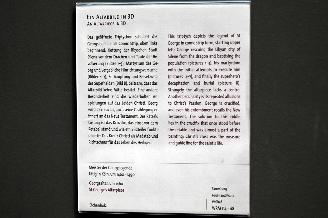 Meister der Georgslegende (1465–1485), Georgsaltar, Köln, Wallraf-Richartz-Museum, Mittelalter - Saal 2, um 1465, Bild 2/2
