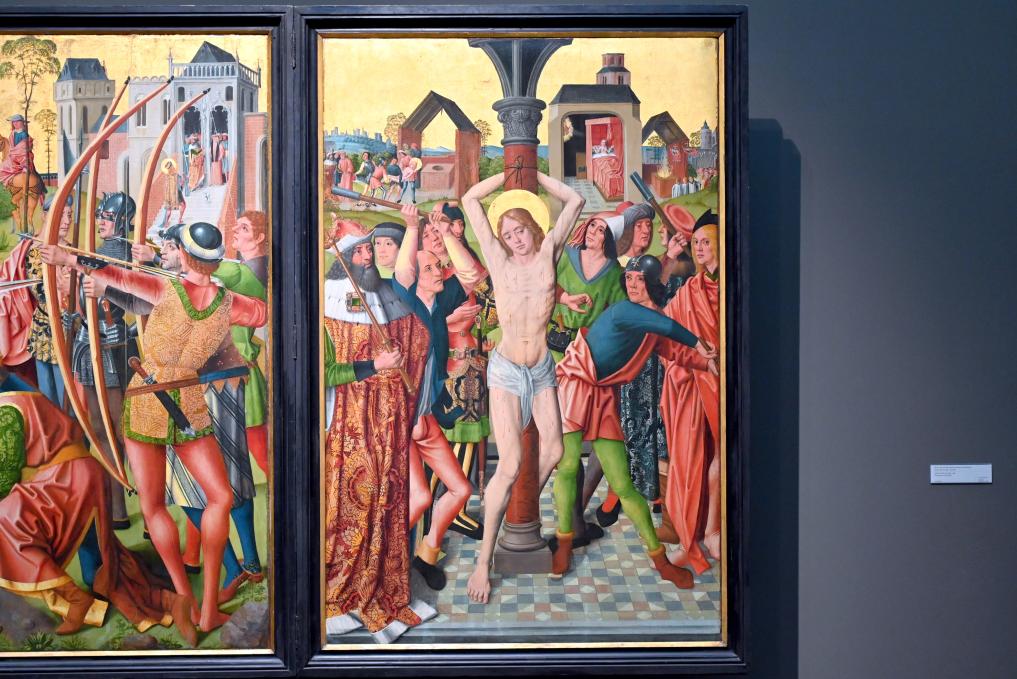 Jüngerer Meister der Heiligen Sippe (1480–1514), Sebastiansaltar, Köln, Wallraf-Richartz-Museum, Mittelalter - Saal 2, um 1493–1494, Bild 3/4