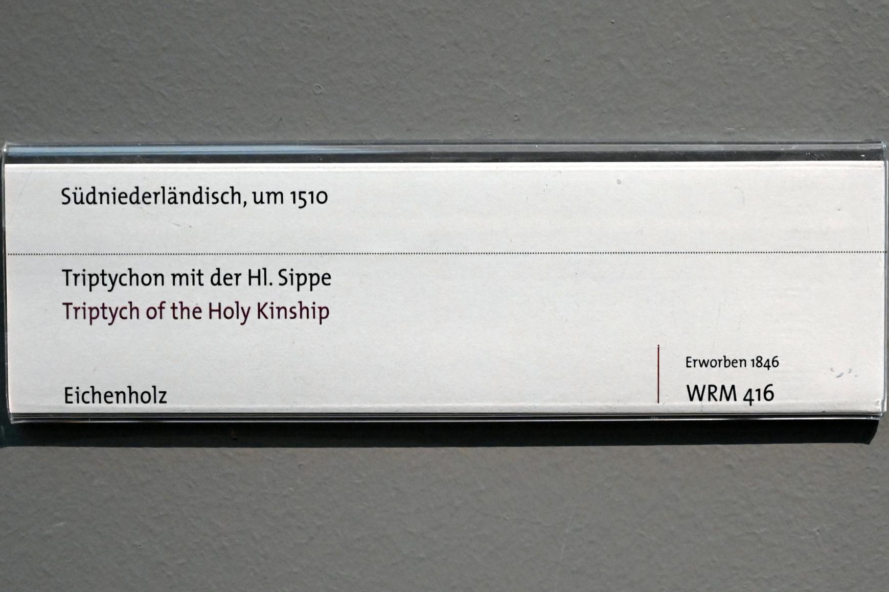 Triptychon mit der Hl. Sippe, Köln, Wallraf-Richartz-Museum, Mittelalter - Saal 2, um 1510, Bild 5/5