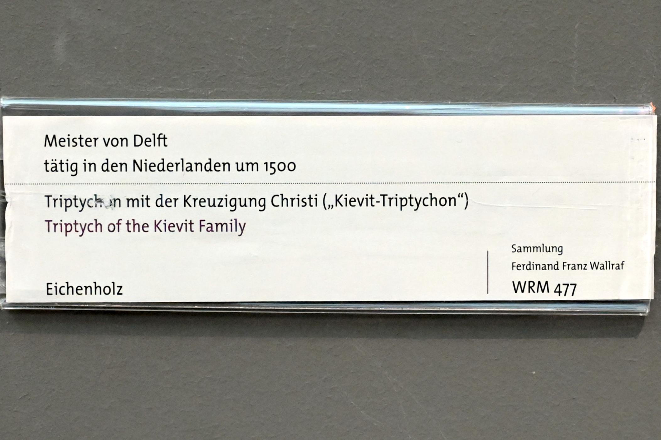 Meister von Delft (1500), Triptychon mit der Kreuzigung Christi ("Kievit-Triptychon"), Köln, Wallraf-Richartz-Museum, Mittelalter - Saal 2, um 1500, Bild 4/4