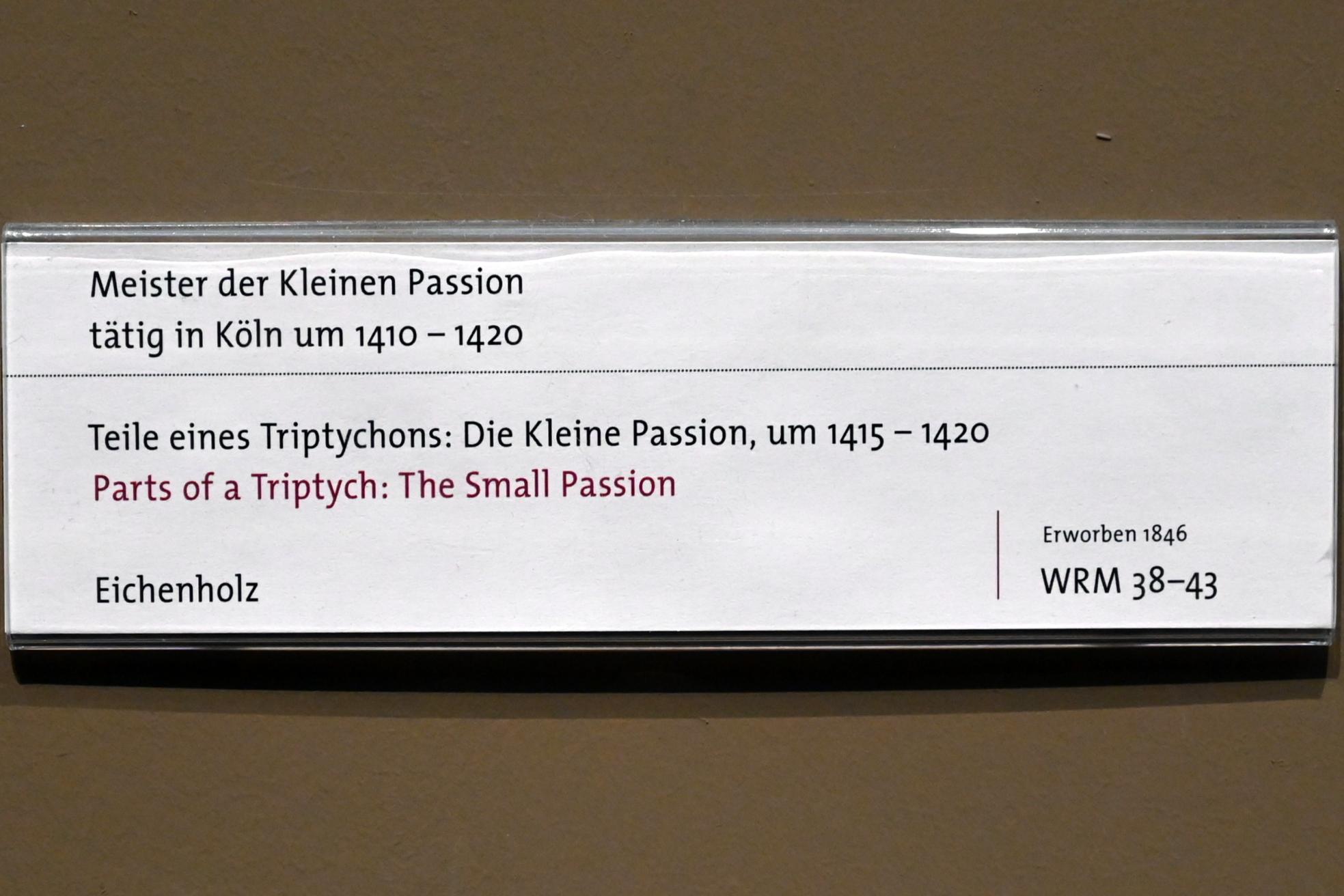 Meister der kleinen Passion (1411–1415), Teile eines Triptychons: Die Kleine Passion, Köln, Wallraf-Richartz-Museum, Mittelalter - Saal 3, um 1410–1420, Bild 2/2