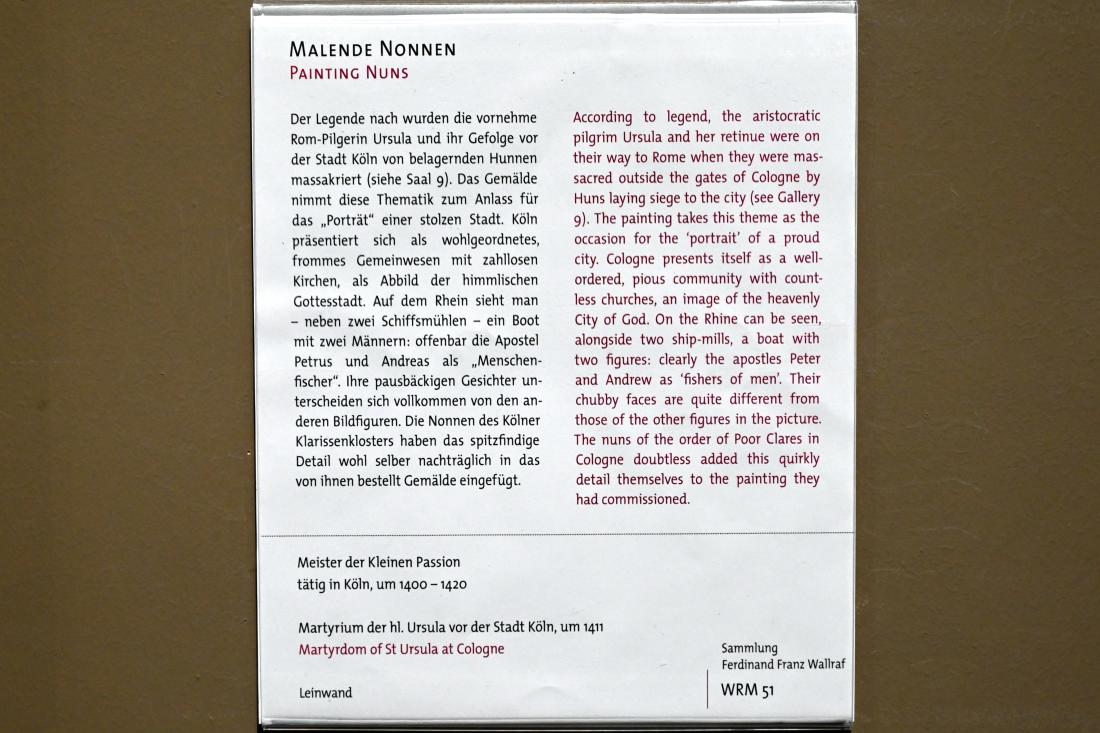 Meister der kleinen Passion (1411–1415), Martyrium der hl. Ursula vor der Stadt Köln, Köln, Klarissenkloster Sankt Clara, jetzt Köln, Wallraf-Richartz-Museum, Mittelalter - Saal 3, um 1411, Bild 2/2