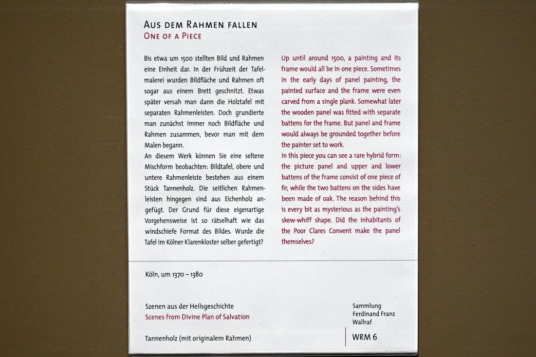 Szenen aus der Heilsgeschichte, Köln, Klarissenkloster Sankt Clara, jetzt Köln, Wallraf-Richartz-Museum, Mittelalter - Saal 3, um 1370–1380, Bild 2/2