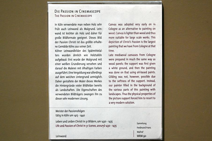 Meister der Passionsfolgen (1432), Leben und Leiden Christi in 31 Bildern, Köln, Wallraf-Richartz-Museum, Mittelalter - Saal 3, um 1430–1435, Bild 3/3