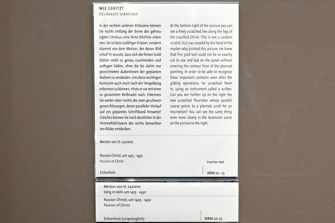 Meister von St. Laurenz (1420–1427), Passion Christi, Köln, Wallraf-Richartz-Museum, Mittelalter - Saal 4, um 1425–1430, Bild 2/2