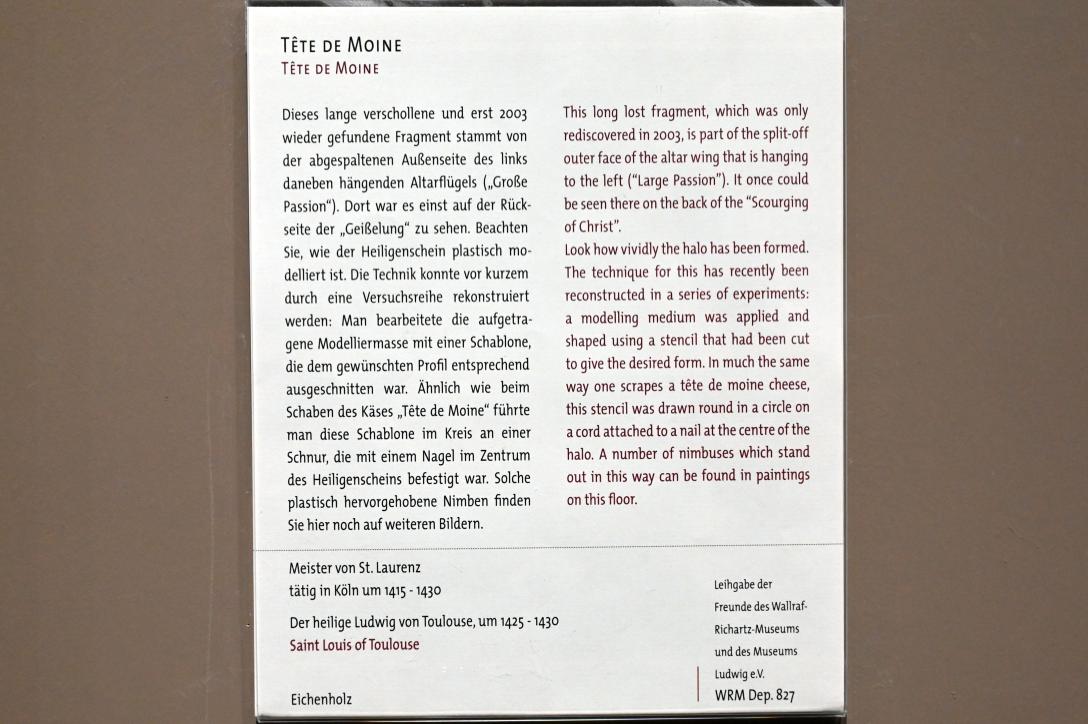 Meister von St. Laurenz (1420–1427), Der heilige Ludwig von Toulouse, Köln, Wallraf-Richartz-Museum, Mittelalter - Saal 4, um 1425–1430, Bild 2/2