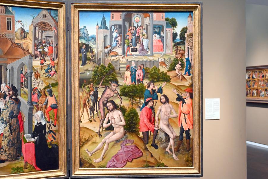 Meister der Katharinenlegende (1483), Triptychon mit Szenen aus dem Leben Hiobs, Köln, Wallraf-Richartz-Museum, Mittelalter - Saal 7, um 1466–1500, Bild 4/5