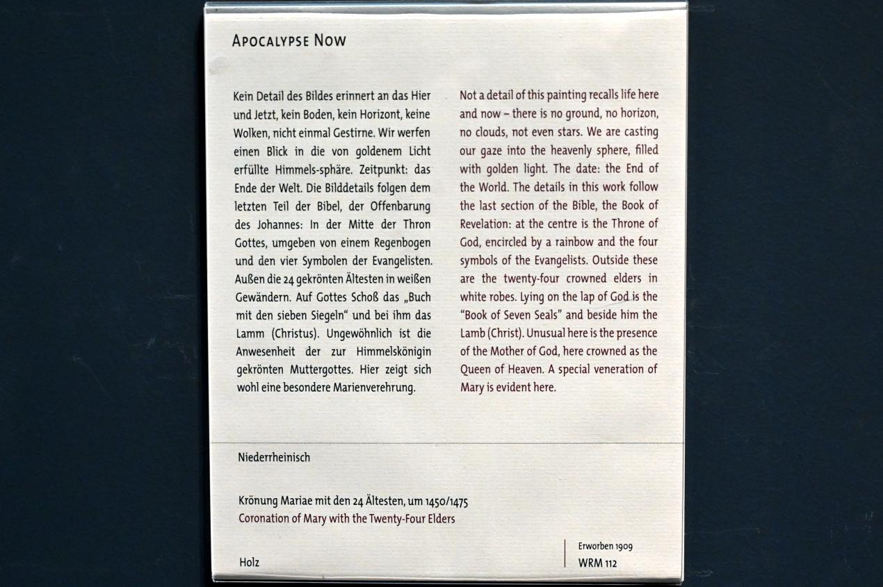 Krönung Mariae mit den 24 Ältesten, Köln, Wallraf-Richartz-Museum, Mittelalter - Saal 8, um 1450–1475, Bild 2/2