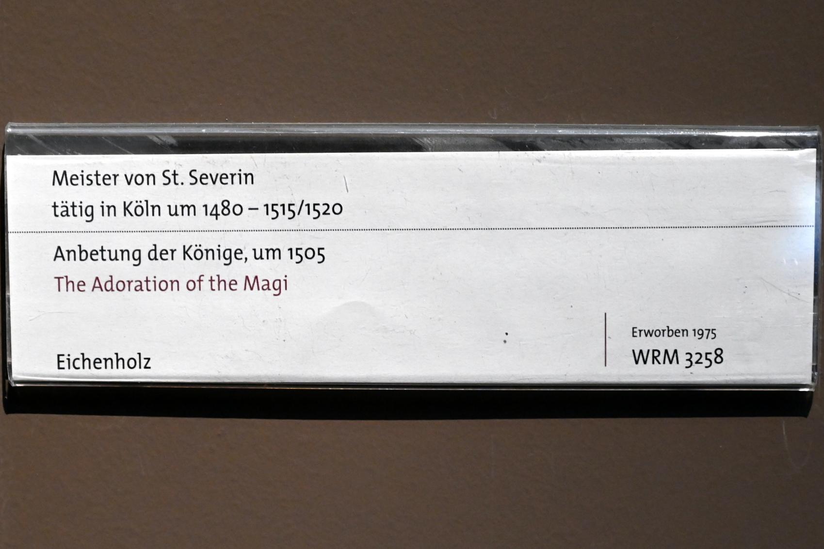 Meister von Sankt Severin (1488–1513), Anbetung der Könige, Köln, Wallraf-Richartz-Museum, Mittelalter - Saal 10, um 1505, Bild 2/2