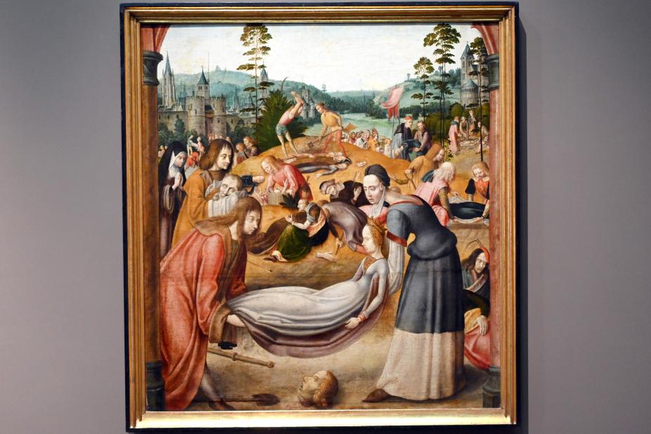 Meister der Kölner Ursula-Legende (1480–1500), Szenen aus der Legende der hl. Ursula, Köln, Wallraf-Richartz-Museum, Mittelalter - Saal 10, um 1492–1496, Bild 3/4