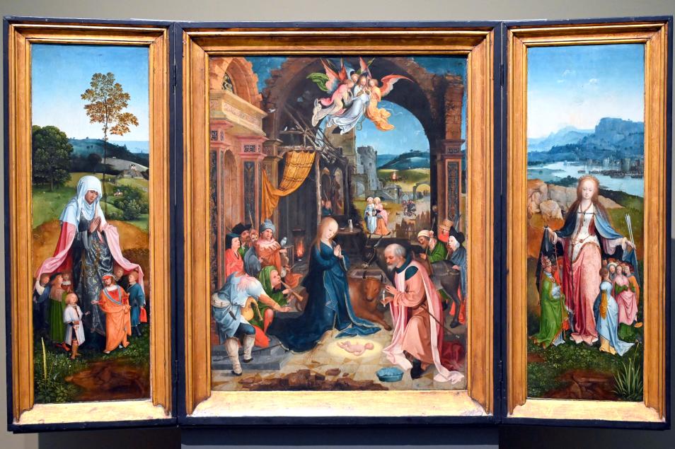 Jan de Beer (1501–1520): Triptychon mit Anbetung der Hirten, um 1515