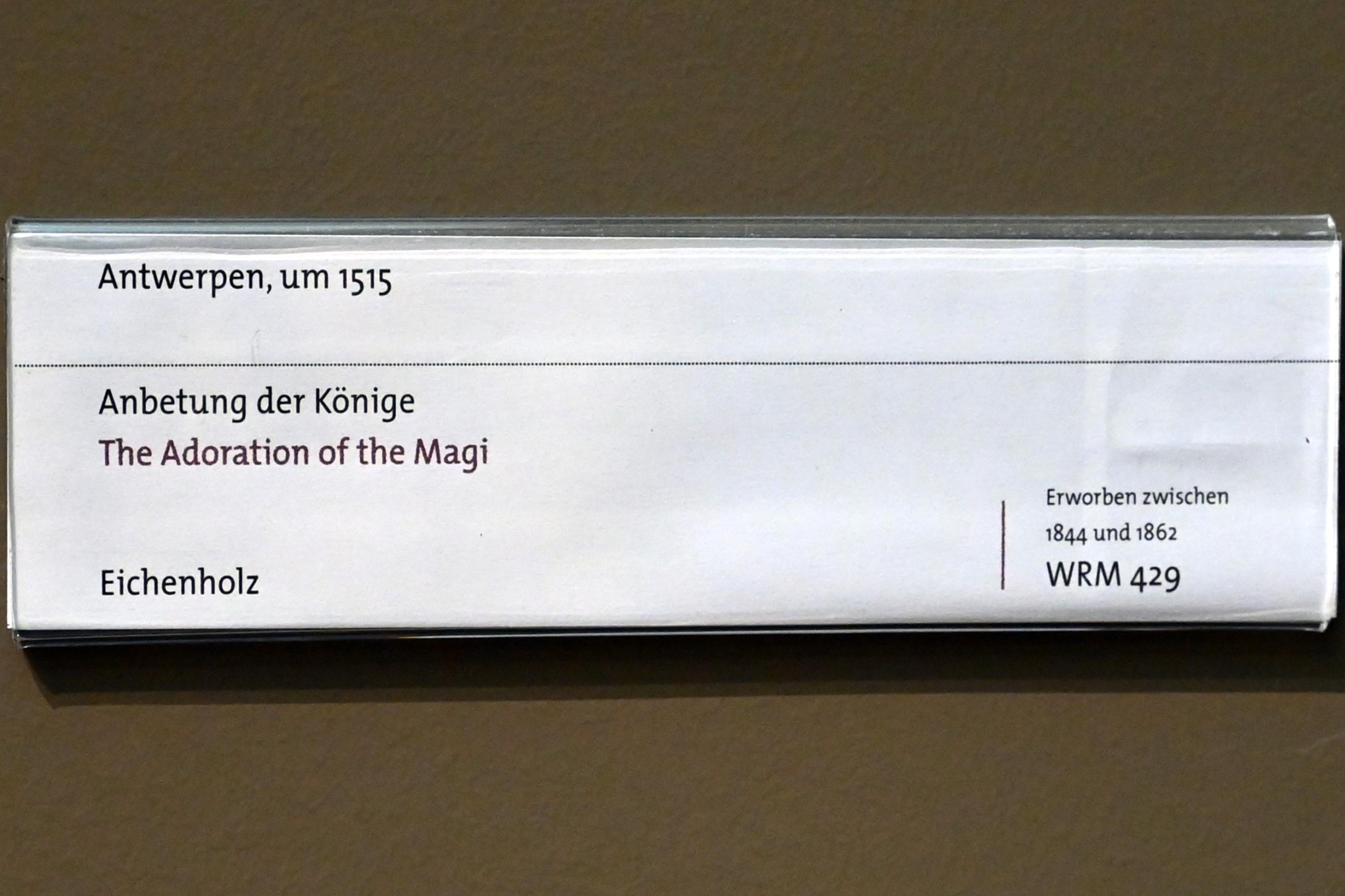 Anbetung der Könige, Köln, Wallraf-Richartz-Museum, Mittelalter - Saal 12, um 1515, Bild 2/2