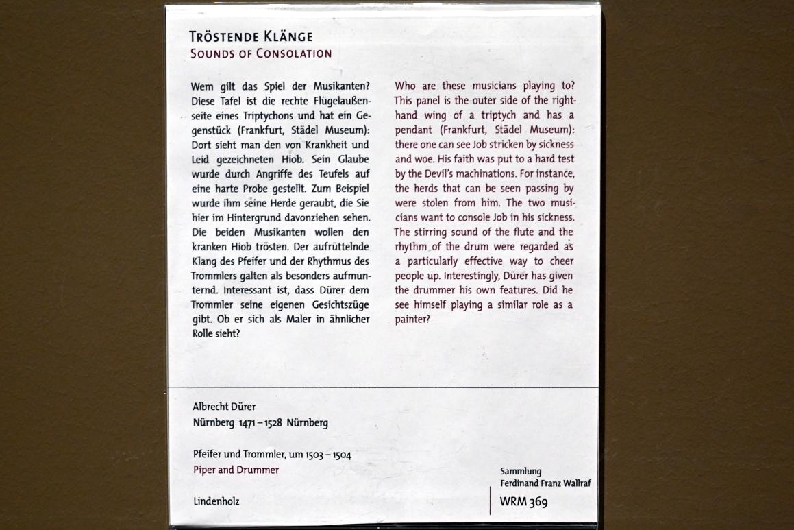 Albrecht Dürer (1490–1526), Pfeifer und Trommler, Köln, Wallraf-Richartz-Museum, Mittelalter - Saal 12, um 1503–1504, Bild 2/2