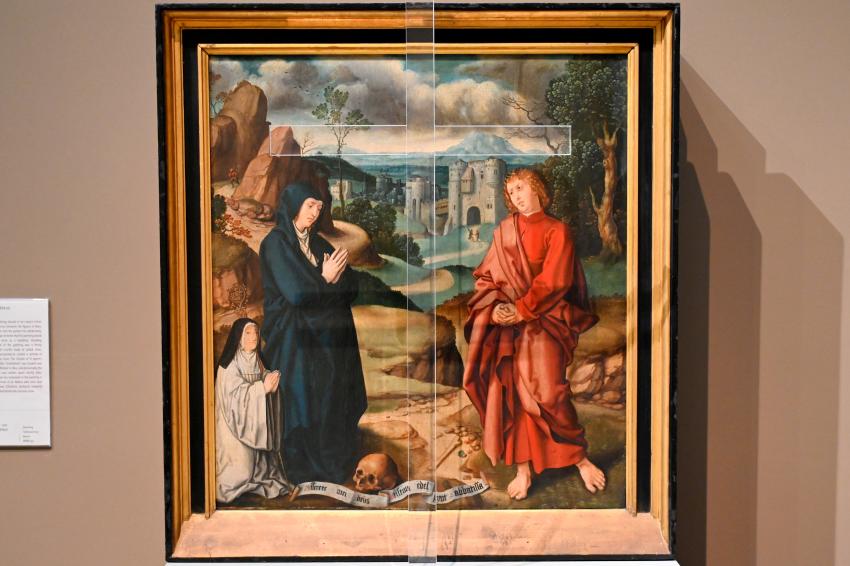 Bartholomäus Bruyn der Ältere: Maria und Johannes auf Golgatha mit Stifterin, um 1515 - 1520