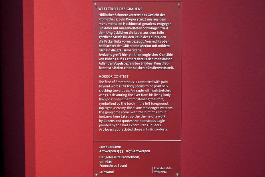 Jacob Jordaens (1615–1665), Der gefesselte Prometheus, Köln, Wallraf-Richartz-Museum, Barock - Saal 1, um 1640, Bild 2/2
