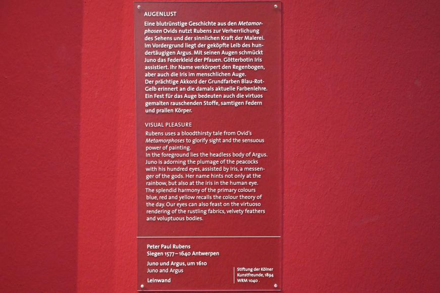 Peter Paul Rubens (1598–1640), Juno und Argus, Köln, Wallraf-Richartz-Museum, Barock - Saal 1, um 1610, Bild 2/2