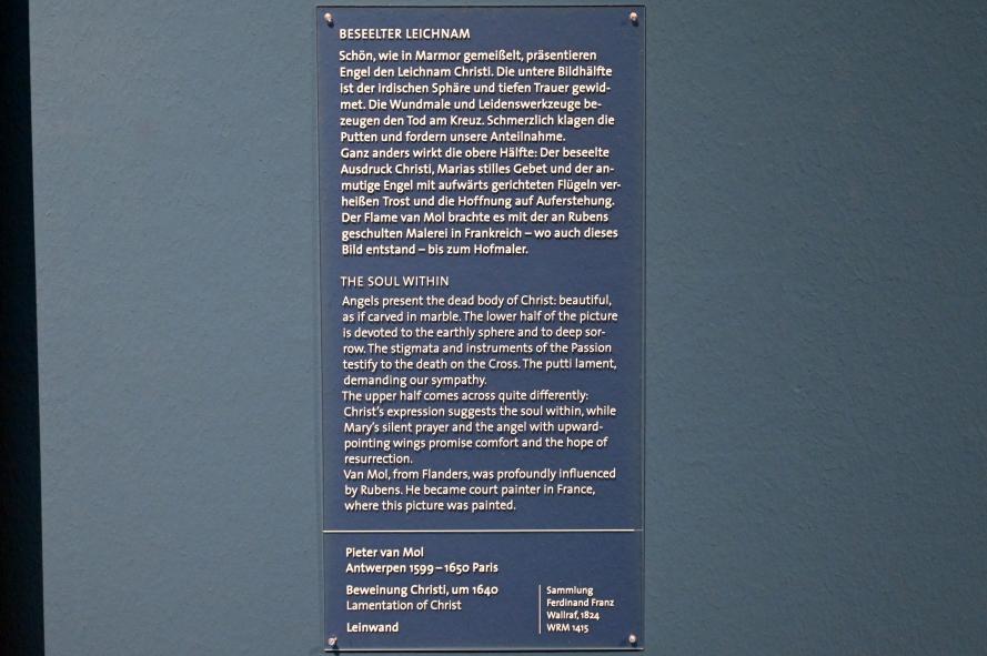 Peter von Mol (1640), Beweinung Christi, Köln, Wallraf-Richartz-Museum, Barock - Saal 2, um 1640, Bild 2/2