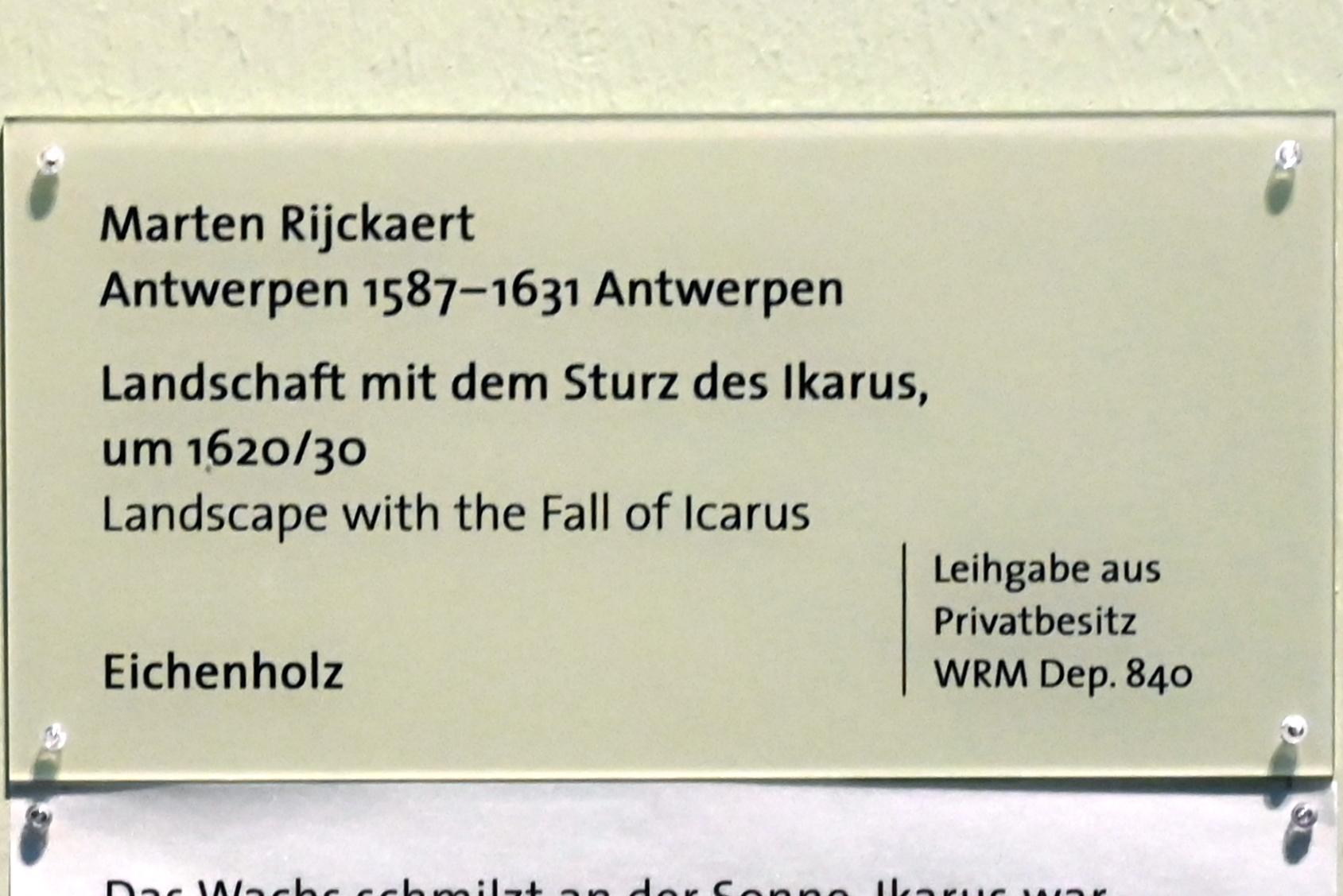 Marten Rijckaert (1625), Landschaft mit dem Sturz des Ikarus, Köln, Wallraf-Richartz-Museum, Barock - Saal 3, um 1620–1630, Bild 2/2