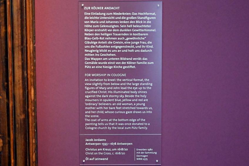 Jacob Jordaens (1615–1665), Christus am Kreuz, Köln, Wallraf-Richartz-Museum, Barock - Saal 4, um 1618–1620, Bild 2/2