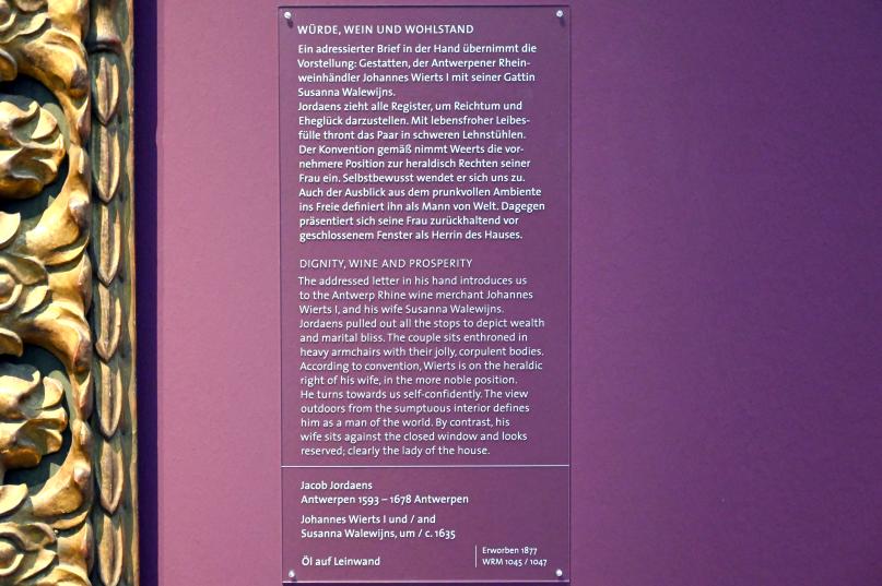 Jacob Jordaens (1615–1665), Susanna Walewijns, Köln, Wallraf-Richartz-Museum, Barock - Saal 4, um 1635, Bild 2/2