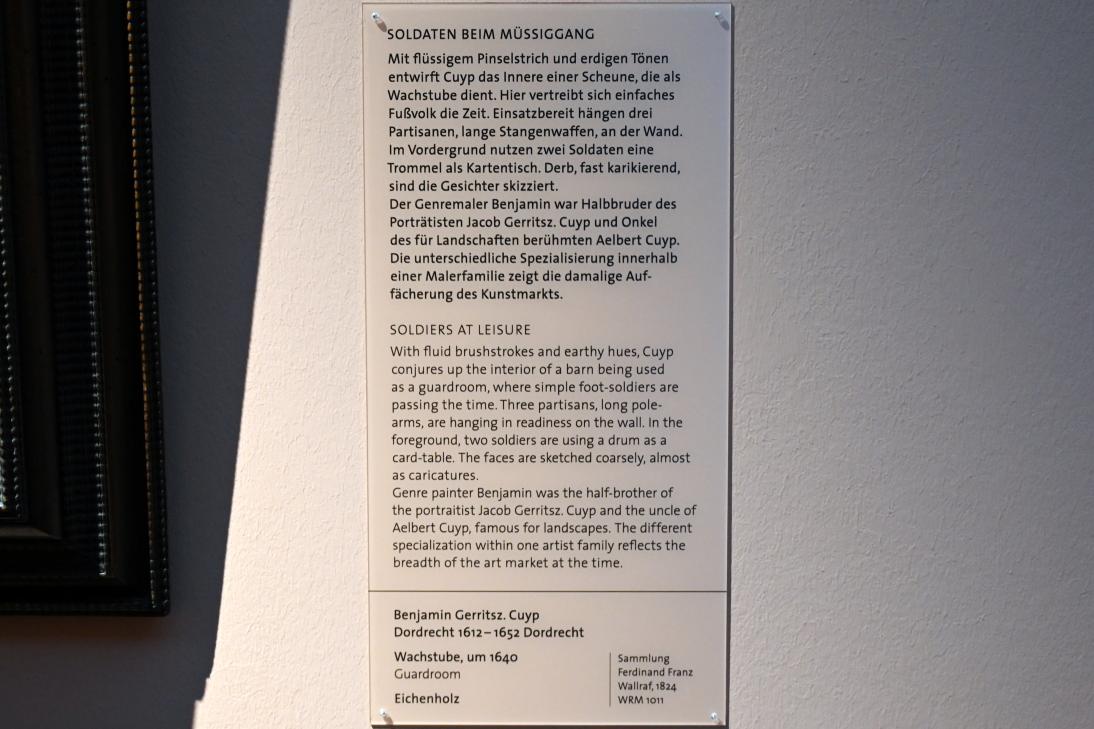 Benjamin Gerritsz. Cuyp (1635–1645), Wachstube, Köln, Wallraf-Richartz-Museum, Barock - Saal 5, um 1640, Bild 2/2
