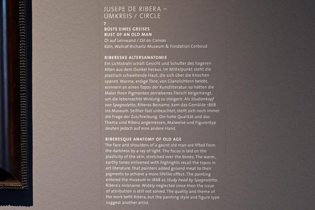 Jusepe de Ribera (Umkreis) (Undatiert), Büste eines Greises, Köln, Wallraf-Richartz-Museum, Barock - Saal 7, Undatiert, Bild 2/2