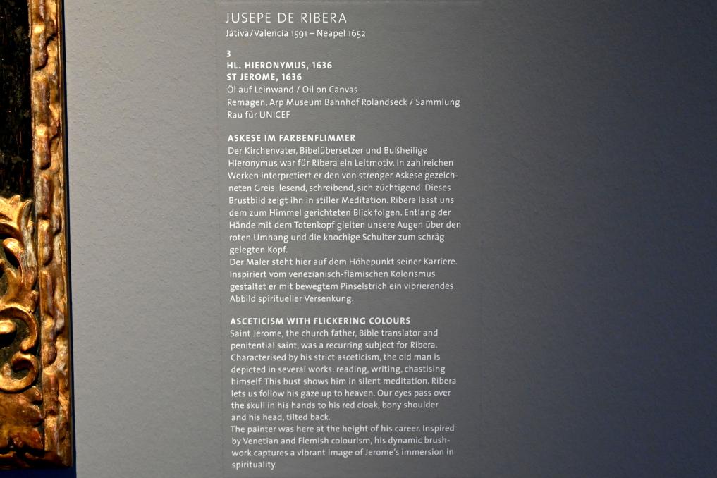 Jusepe de Ribera (1607–1650), Hl. Hieronymus, Köln, Wallraf-Richartz-Museum, Barock - Saal 7, 1636, Bild 2/2