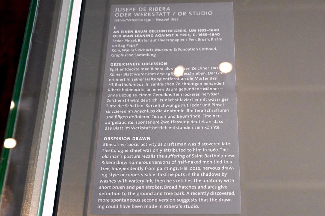 Jusepe de Ribera (Werkstatt) (1635–1637), An einem Baum gelehnter Greis, Köln, Wallraf-Richartz-Museum, Barock - Saal 7, um 1635–1640, Bild 2/2