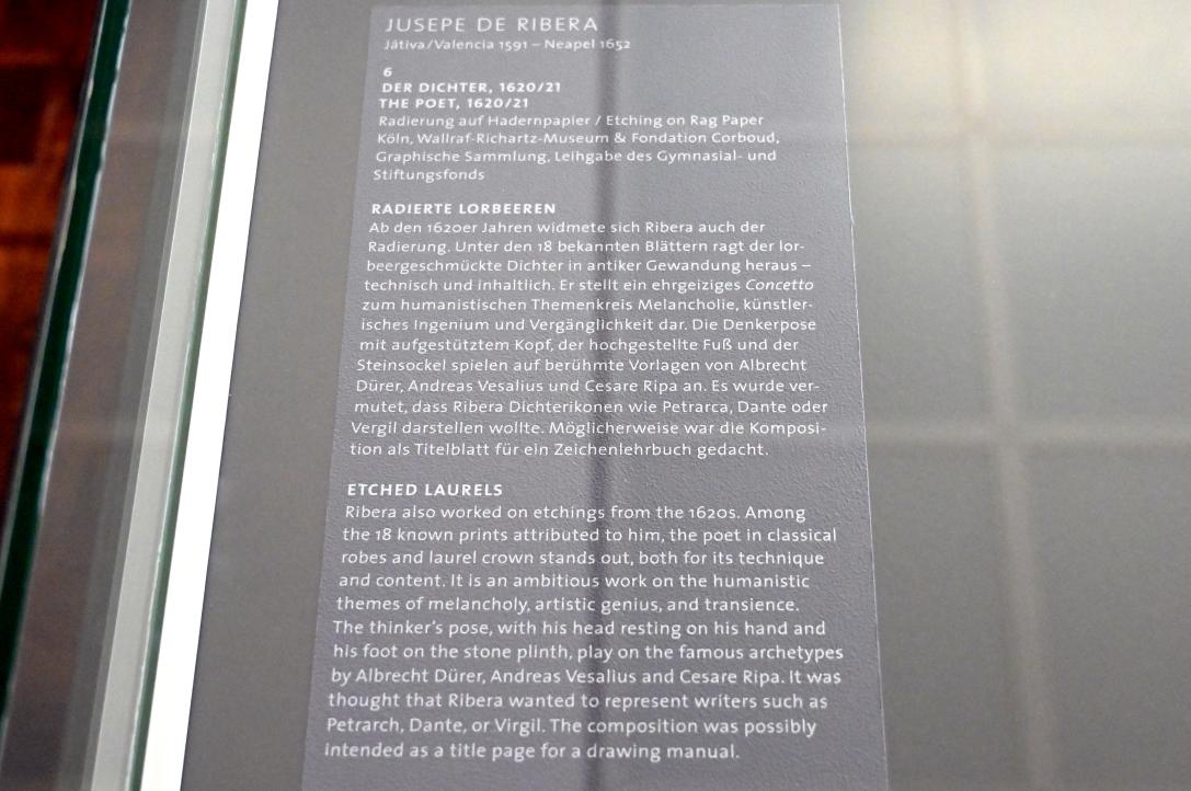 Jusepe de Ribera (1607–1650), Der Dichter, Köln, Wallraf-Richartz-Museum, Barock - Saal 7, 1620–1621, Bild 2/2