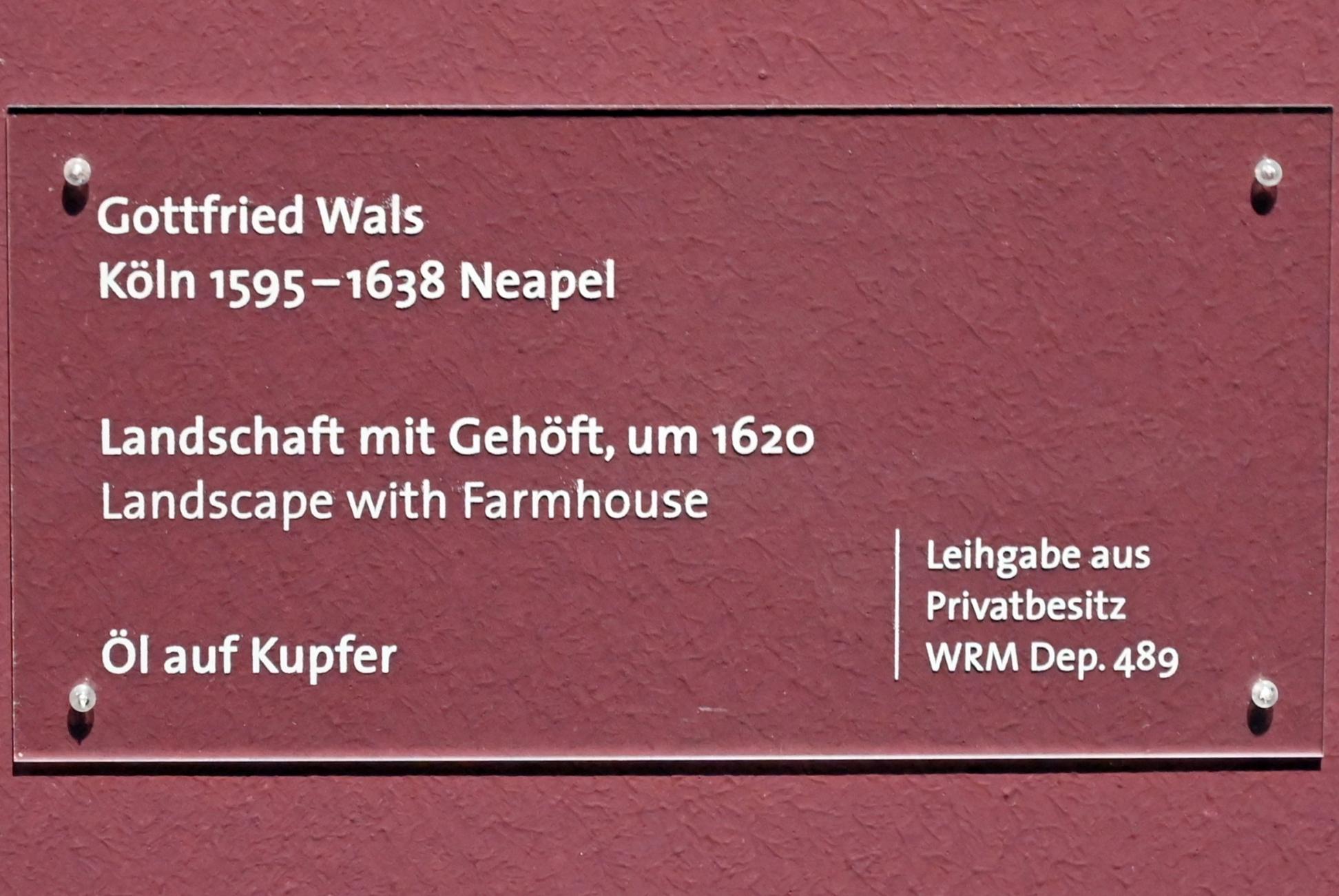 Gottfried (Goffredo) Wals (1620–1638), Landschaft mit Gehöft, Köln, Wallraf-Richartz-Museum, Barock - Saal 8, um 1620, Bild 2/2