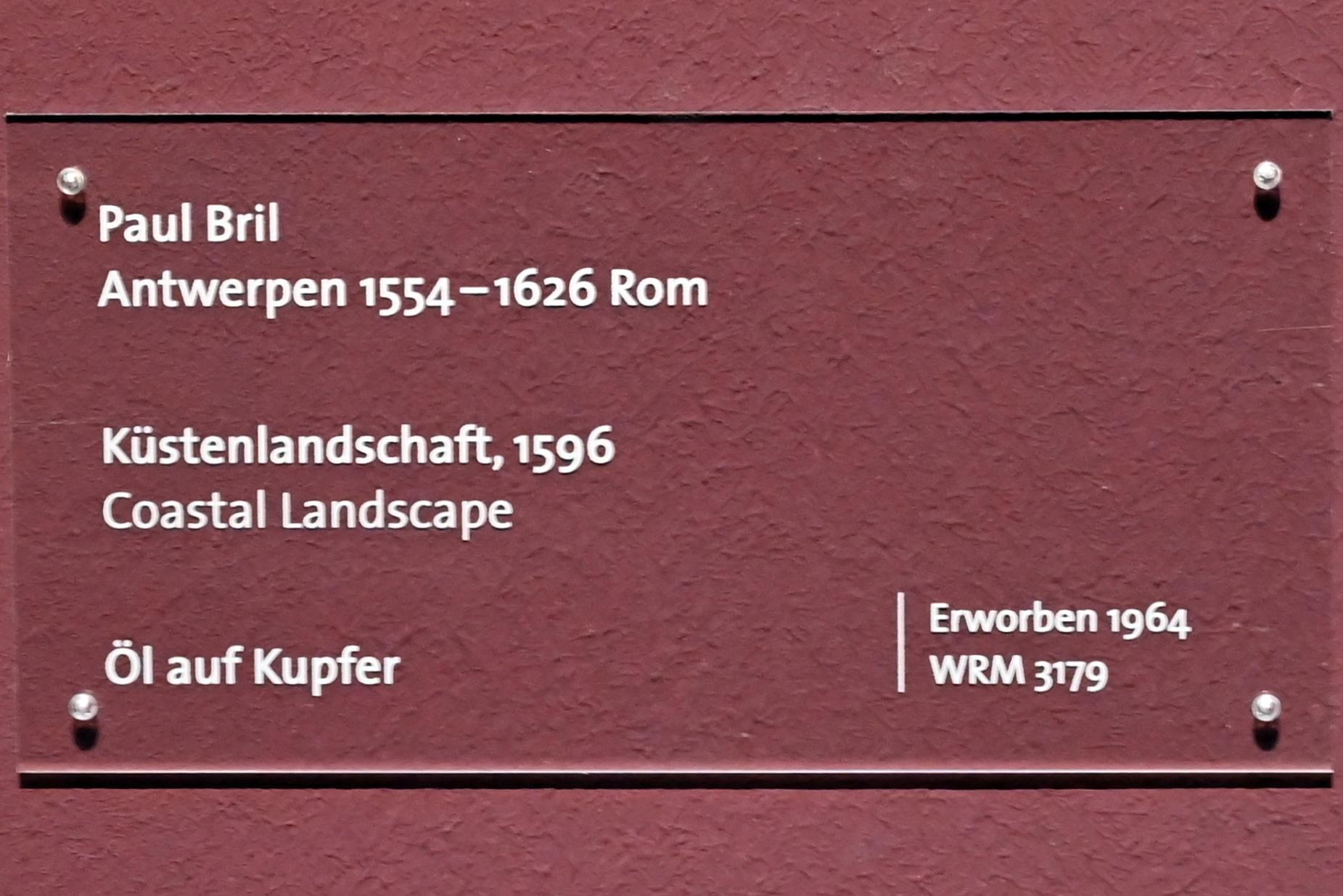 Paul Bril (1592–1624), Küstenlandschaft, Köln, Wallraf-Richartz-Museum, Barock - Saal 8, 1596, Bild 2/2