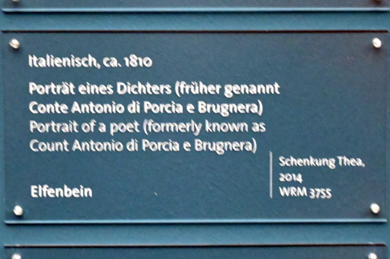 Porträt eines Dichters (früher genannt Conte Antonio di Porcia e Brugnera), Köln, Wallraf-Richartz-Museum, Barock - Saal 9, um 1810, Bild 2/2