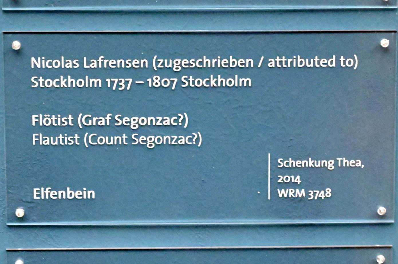 Niklas Lafrensen (Undatiert), Flötist (Graf Segonzac ?), Köln, Wallraf-Richartz-Museum, Barock - Saal 9, Undatiert, Bild 2/2