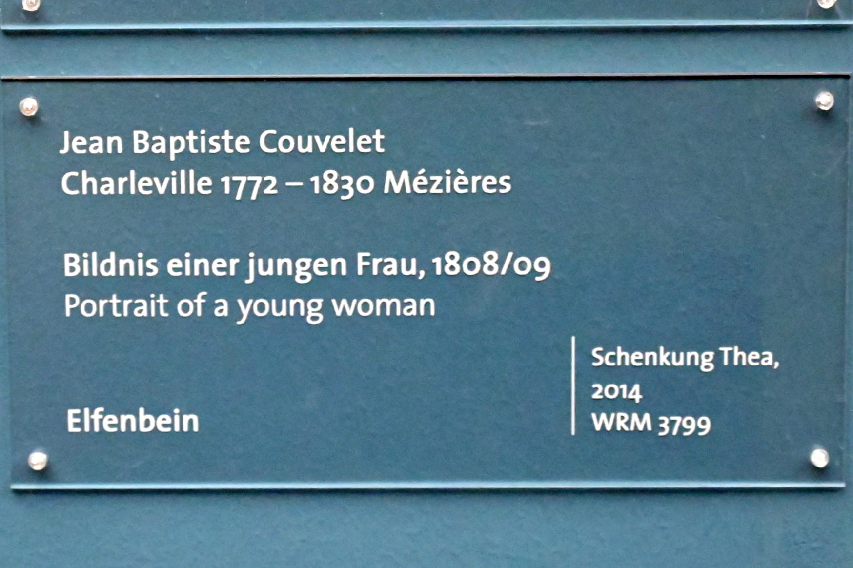 Jean-Baptiste Couvelet (1808), Bildnis einer jungen Frau, Köln, Wallraf-Richartz-Museum, Barock - Saal 9, 1808–1809, Bild 2/2