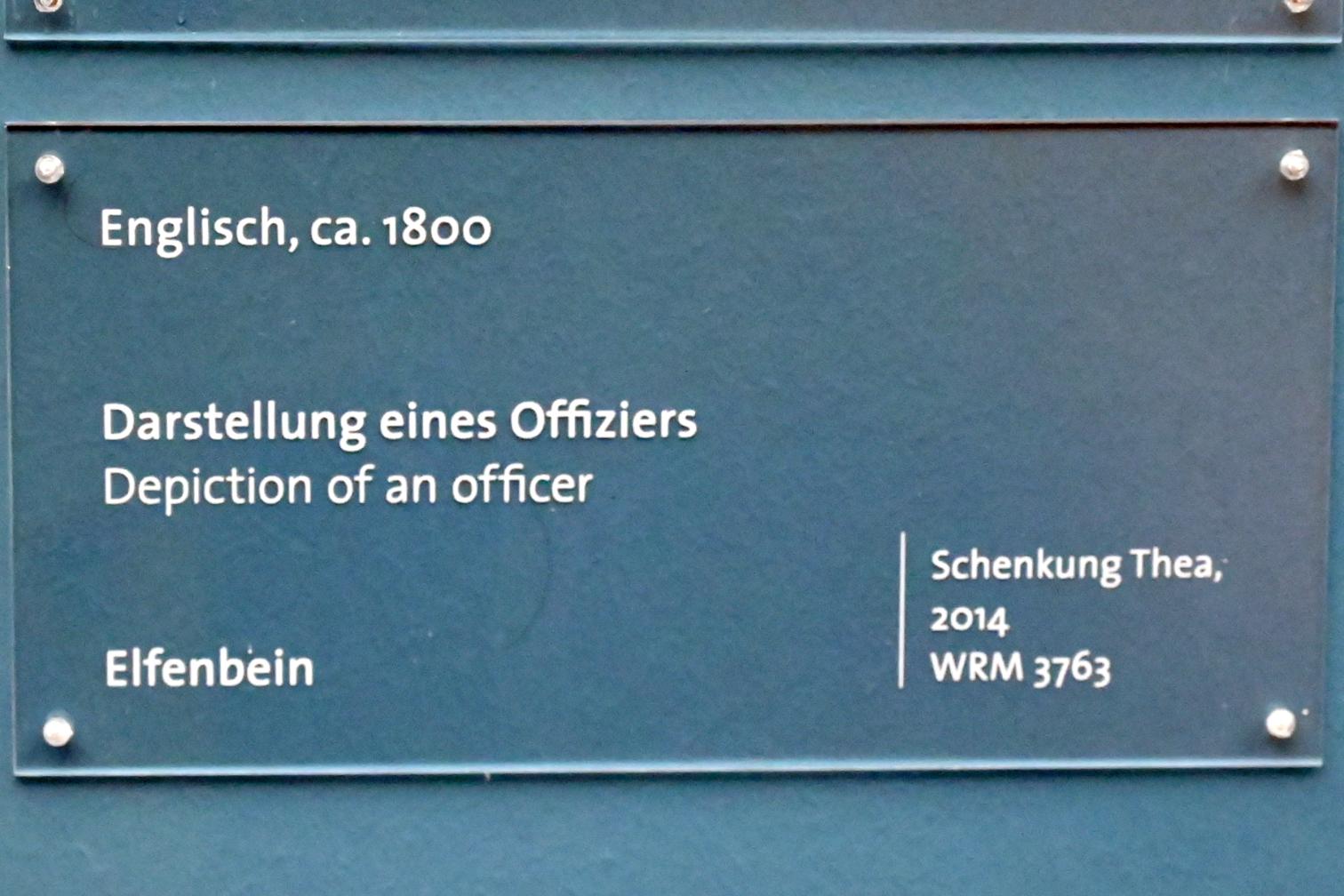 Darstellung eines Offiziers, Köln, Wallraf-Richartz-Museum, Barock - Saal 9, um 1800, Bild 2/2
