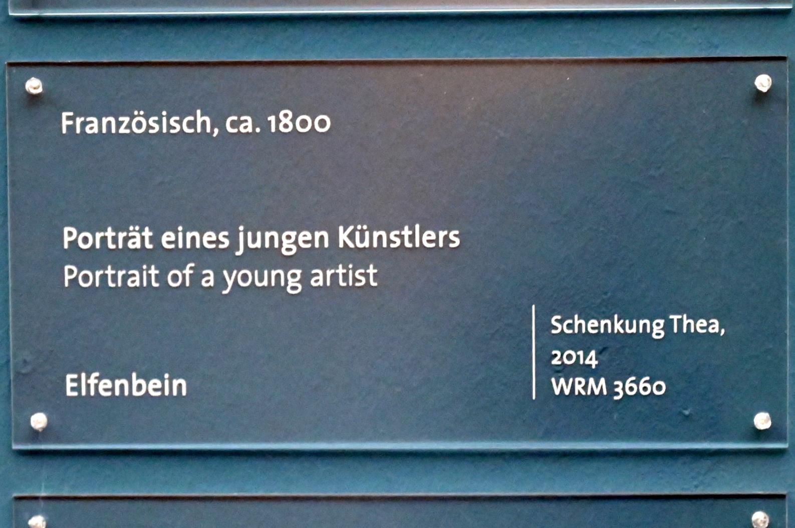 Porträt eines jungen Künstlers, Köln, Wallraf-Richartz-Museum, Barock - Saal 9, um 1800, Bild 2/2