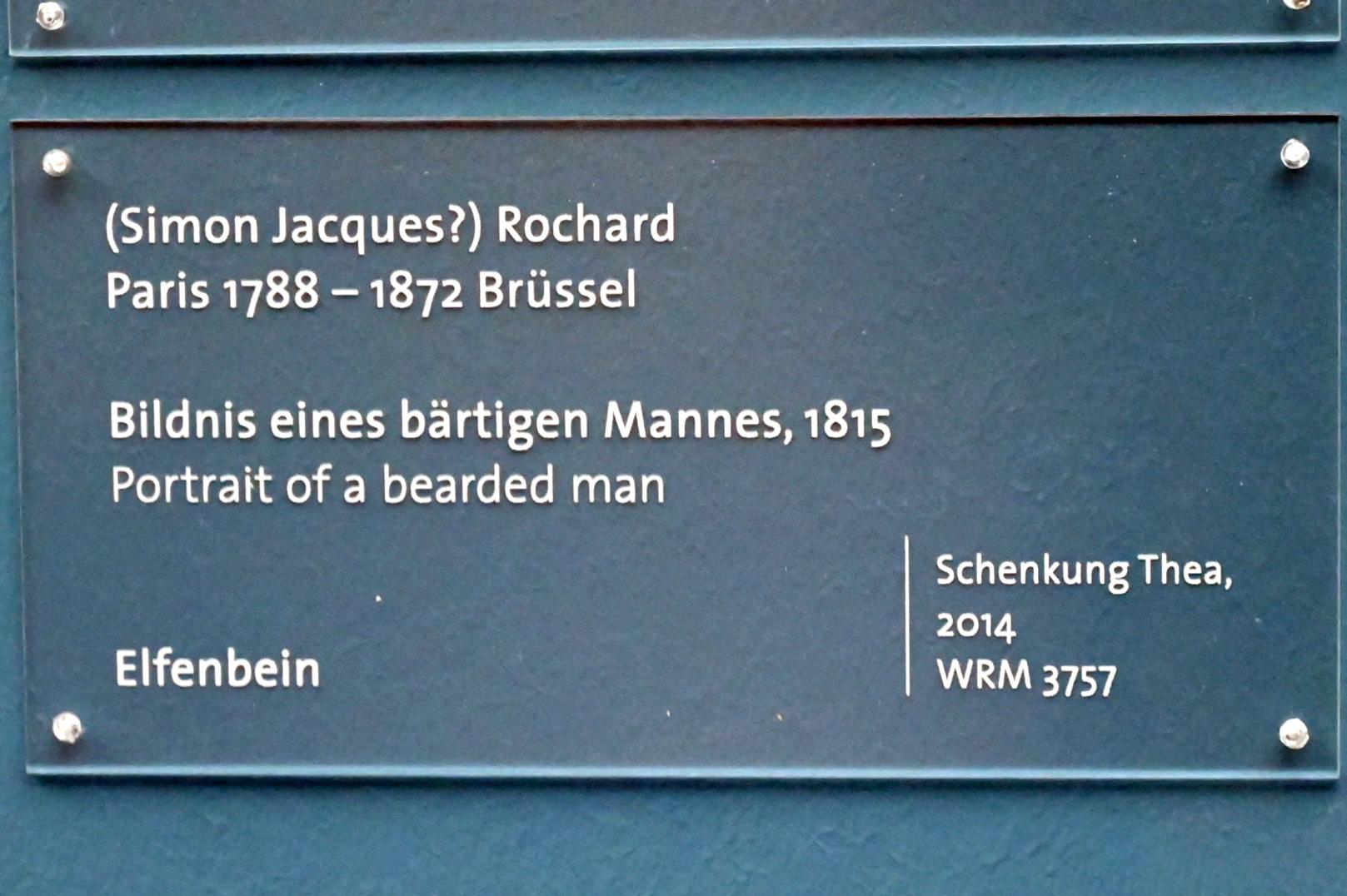 Simon Jacques Rochard (1815), Bildnis eines bärtigen Mannes, Köln, Wallraf-Richartz-Museum, Barock - Saal 9, 1815, Bild 2/2