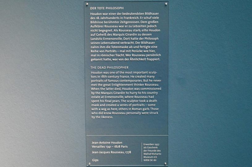 Jean-Antoine Houdon (1776–1806), Jean-Jacques Rousseau, Köln, Wallraf-Richartz-Museum, Barock - Saal 9, 1778, Bild 4/4