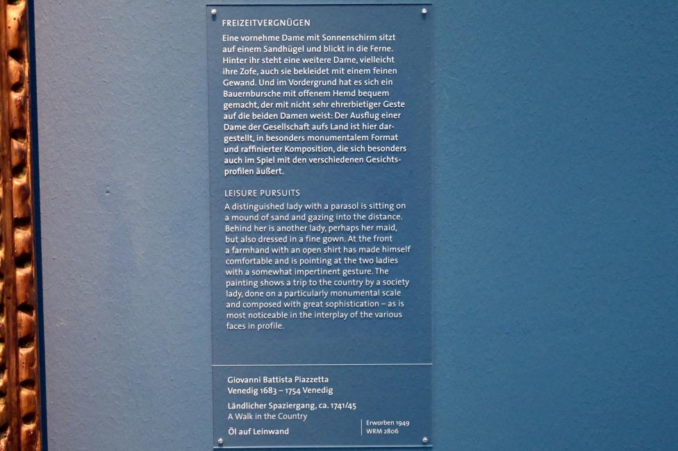 Giovanni Battista (Giambattista) Piazzetta (1717–1745), Ländlicher Spaziergang, Köln, Wallraf-Richartz-Museum, Barock - Saal 9, um 1741–1745, Bild 2/2