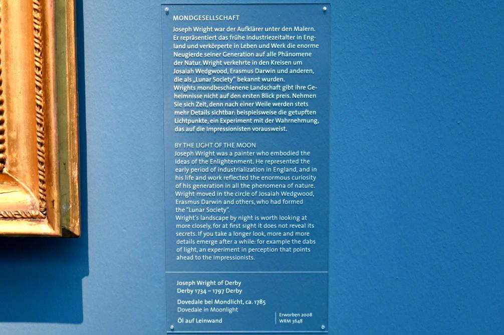 Joseph Wright of Derby (1765–1790), Dovedale bei Mondlicht, Köln, Wallraf-Richartz-Museum, Barock - Saal 9, um 1785, Bild 2/2