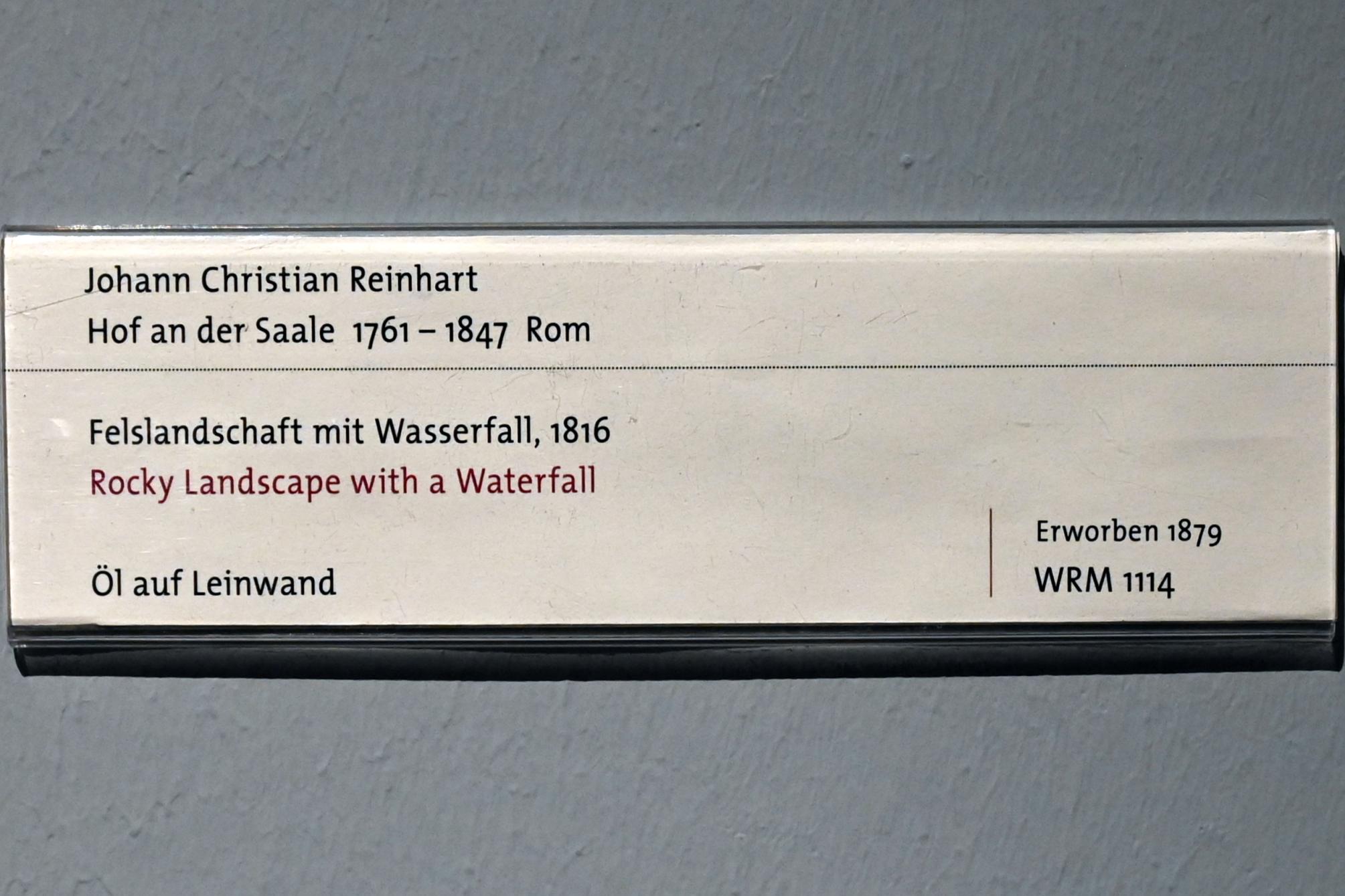 Johann Christian Reinhart (1785–1846), Felslandschaft mit Wasserfall, Köln, Wallraf-Richartz-Museum, 19. Jahrhundert - Saal 1, 1816, Bild 2/2
