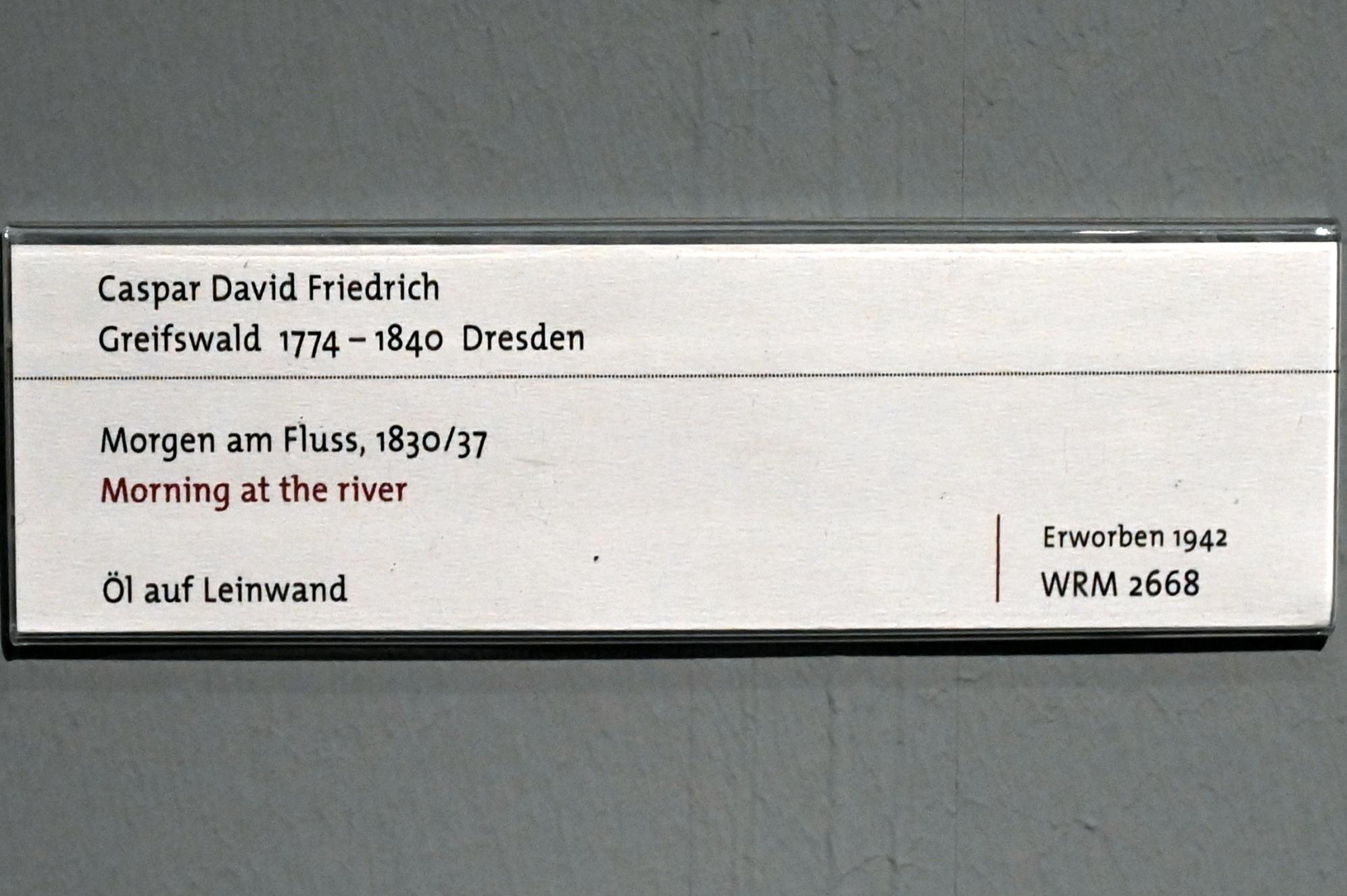 Caspar David Friedrich (1798–1836), Morgen am Fluss, Köln, Wallraf-Richartz-Museum, 19. Jahrhundert - Saal 1, 1830–1837, Bild 2/2