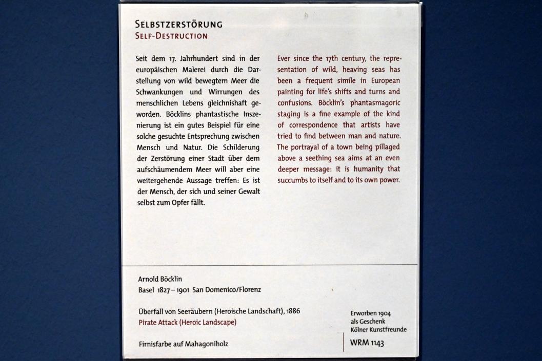 Arnold Böcklin (1851–1897), Überfall von Seeräubern (Heroische Landschaft), Köln, Wallraf-Richartz-Museum, 19. Jahrhundert - Saal 1, 1886, Bild 2/2