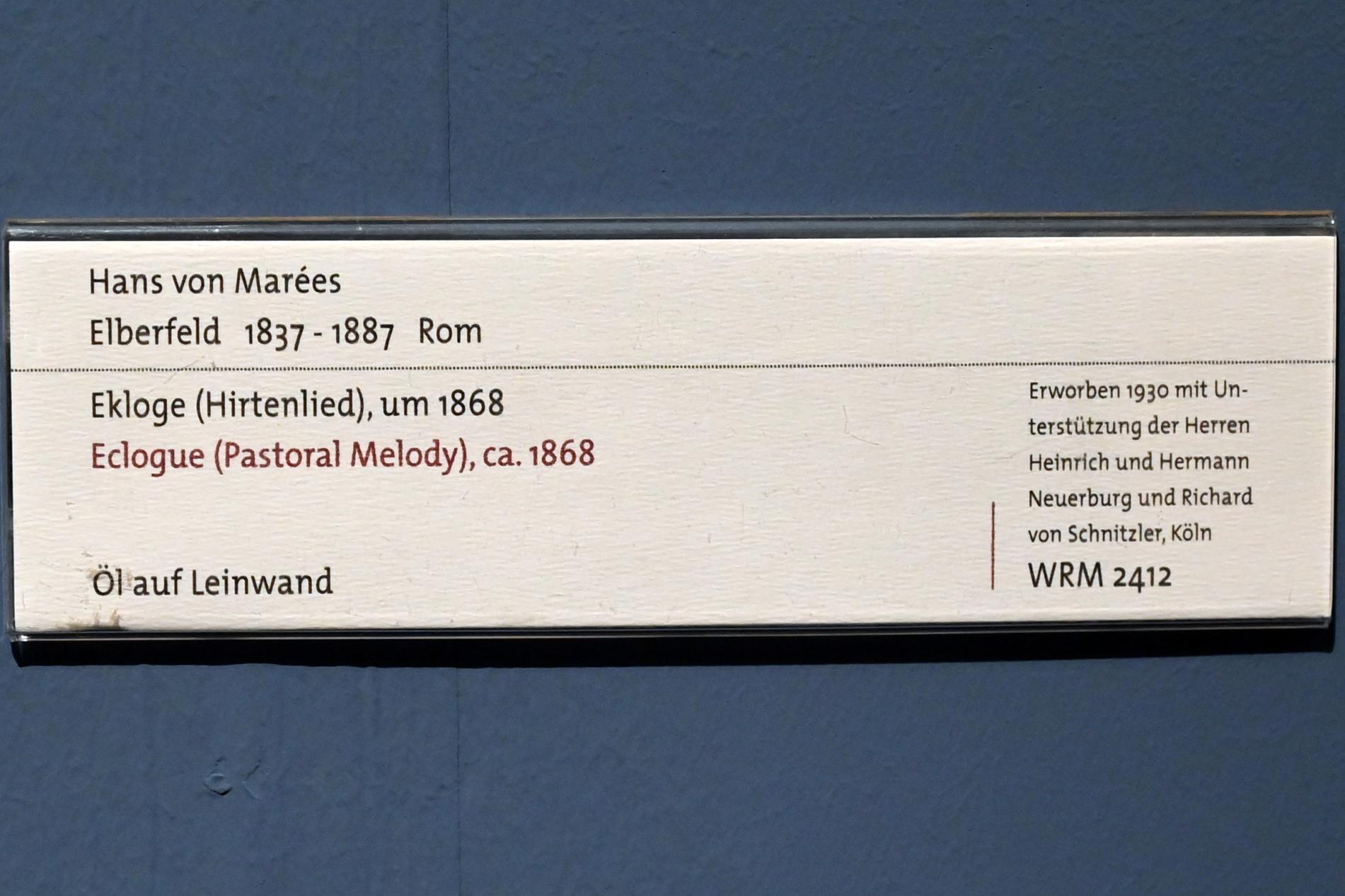 Hans von Marées (1861–1886), Ekloge (Hirtenlied), Köln, Wallraf-Richartz-Museum, 19. Jahrhundert - Saal 1, um 1868, Bild 2/2