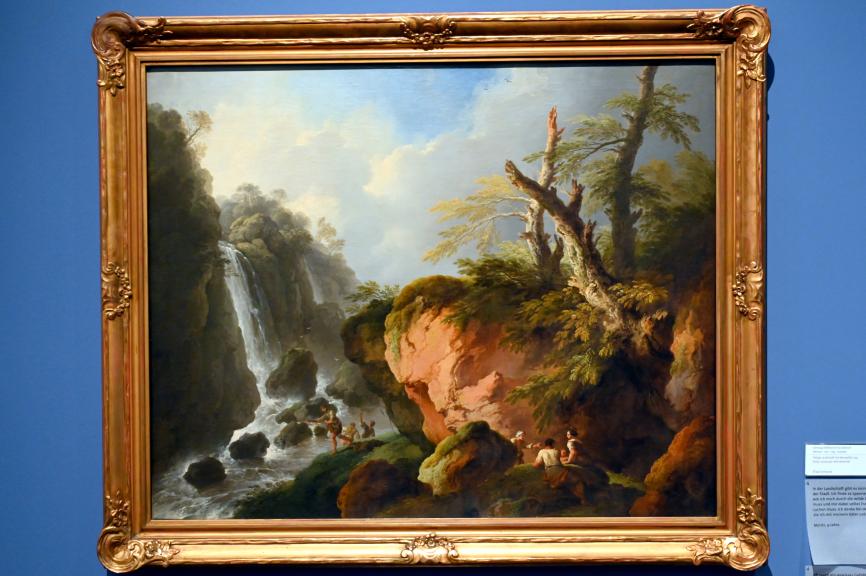 Christian Wilhelm Ernst Dietrich: Felsige Landschaft mit Wasserfall, 1752