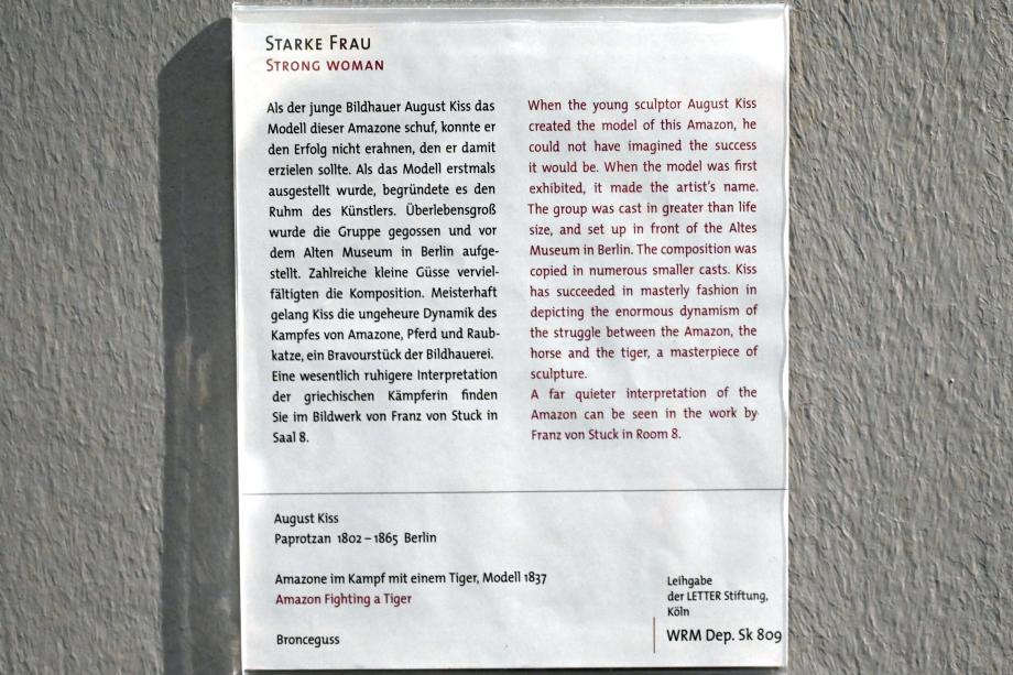 August Kiß (1837–1848), Amazone im Kampf mit einem Tiger, Köln, Wallraf-Richartz-Museum, 19. Jahrhundert - Saal 2, 1837, Bild 4/4