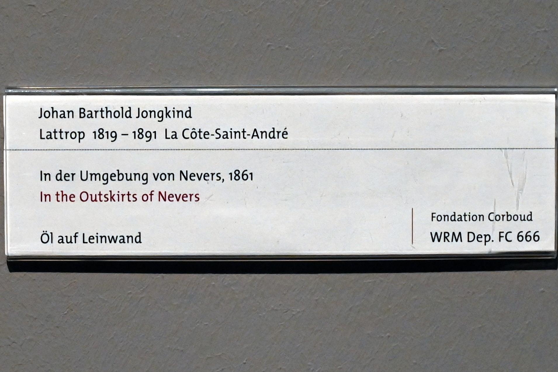 Johan Barthold Jongkind (1854–1877), In der Umgebung von Nevers, Köln, Wallraf-Richartz-Museum, 19. Jahrhundert - Saal 5, 1861, Bild 2/2