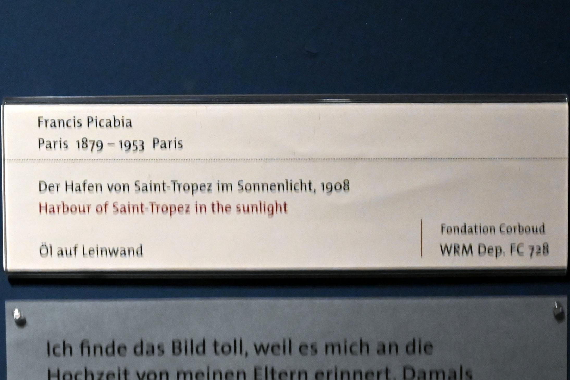 Francis Picabia (1908–1948), Der Hafen von Saint-Tropez im Sonnenlicht, Köln, Wallraf-Richartz-Museum, 19. Jahrhundert - Saal 4, 1908, Bild 2/2